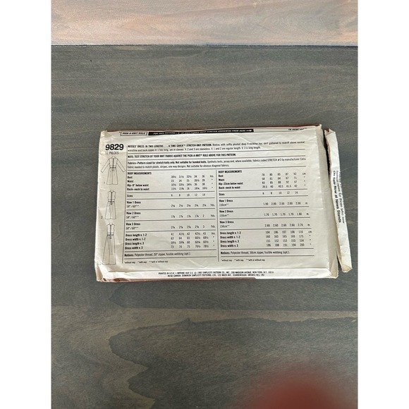 Simplicity Vintage Cut Misses Dress in Two Lengths Size 10 Pattern No 9829 - Picture 3 of 7